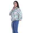 thumbnail image 2 of Moomaya Printed Tops For Womens Balloon Sleeve Collared Button Down Casual Shirt, 2 of 7