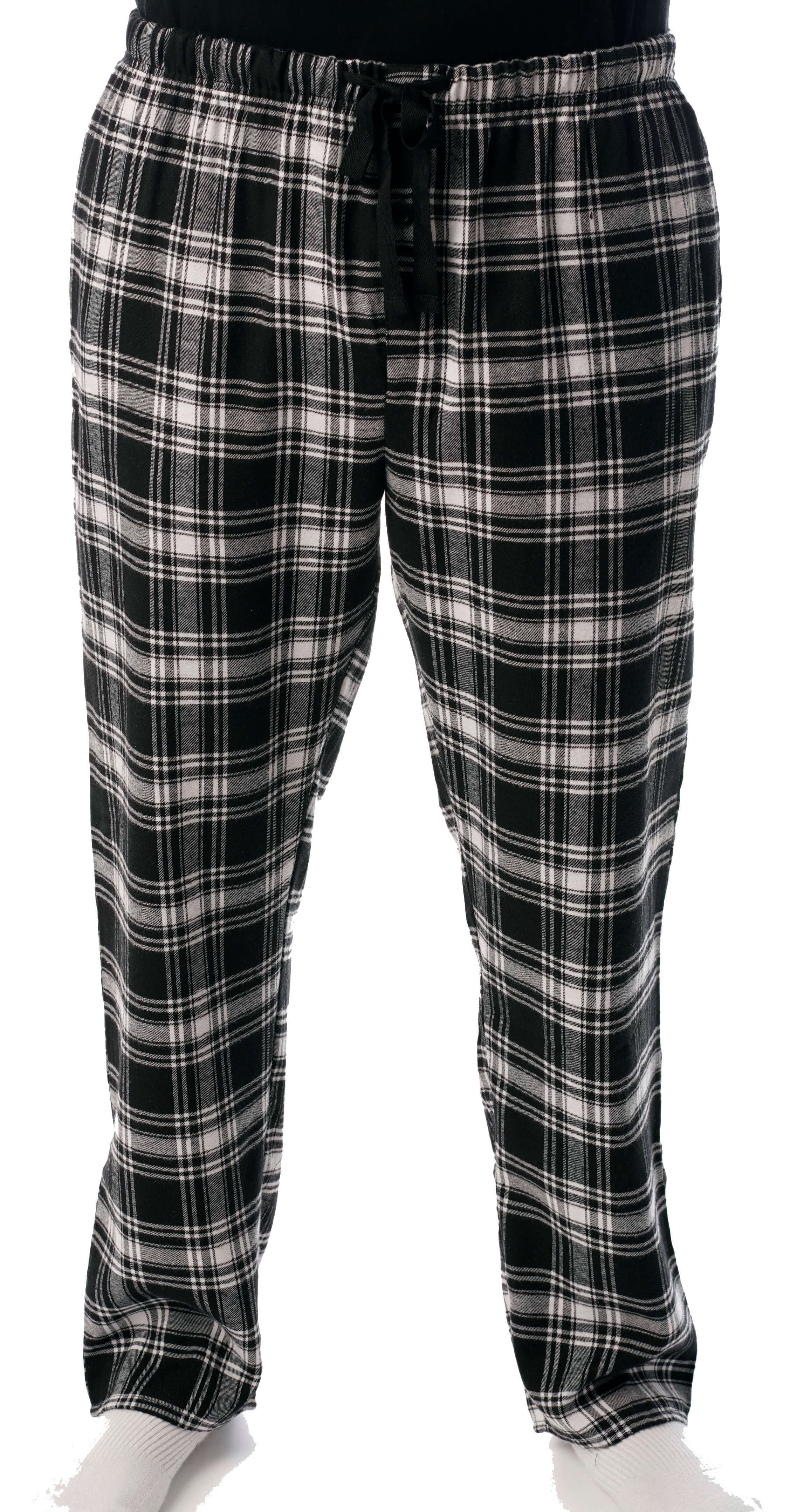 #followme Men's Flannel Pajamas - Plaid Pajama Pants for Men (Black ...
