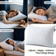 thumbnail image 5 of Sasttie Cooling Pillows for Sleeping Standard Size Set of 2, Adjustable Shredded Memory Foam Pillows with Breathable Cover, Supportive for Side, Back, and Stomach Sleepers, White, 20 x 26 Inches, 5 of 9