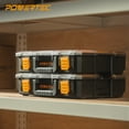 thumbnail image 3 of POWERTEC Small Parts Organizer & Tool Box – 10 Compartments, IP65 Water & Dust Protection, Stackable Storage with Interlocking Latch, Removable Tray, Clear Lid, Portable Design (72365), 3 of 9