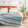 thumbnail image 3 of Bohemian Throw Blanket Colorful Striped Throw Blanket Boho Flannel Fleece Throw Blanket Sherpa Cozy Fuzzy Plush Throw Blanket Super Soft Throw Blanket for Sofa Bed Chair 50" X 60", 3 of 6