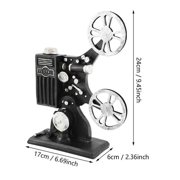 Fyydes Movie Projector Model,Film Projector Model,Vintage Resin Movie Film  Projector Model Figurine Figure Props Home Decor 
