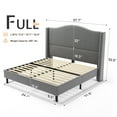 thumbnail image 2 of Merluxy 52.6" Full Bed Frame with Camelback Headboard,Velvet Upholstered,Light Grey, 2 of 7