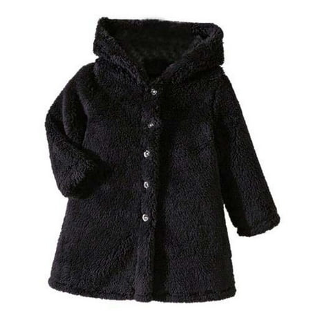 

LNWUY Children s Fashion Long Cotton Coat Baby Children s Casual Coat Boys and Girls Fall Winter Warm Comfy Sweater Coat Black 18 Months