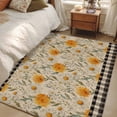 thumbnail image 4 of Spring Daisy Area Rugs 3'x5', Small Throw Rugs for Living Room Bedroom, Country Vintage Yellow White Floral Leaf Plaid Indoor Outdoor Rug Non-Slip Low Pile Carpet Runner Reversible Floor Mats, 4 of 8