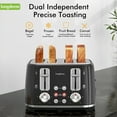 thumbnail image 5 of LONGDEEM 4 Slice Toaster Stainless Steel - 6 Browning Levels, Wide Slots, Dual Controls - Black, 5 of 8