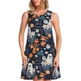 thumbnail image 1 of Fotbe Cute ghost in the flowers Vestido de Verano sin Mangas para Mujer – Vestido Midi Línea A, Estilo Camiseta Floral, Vestido Playero Casual y Fluido, 1 of 7