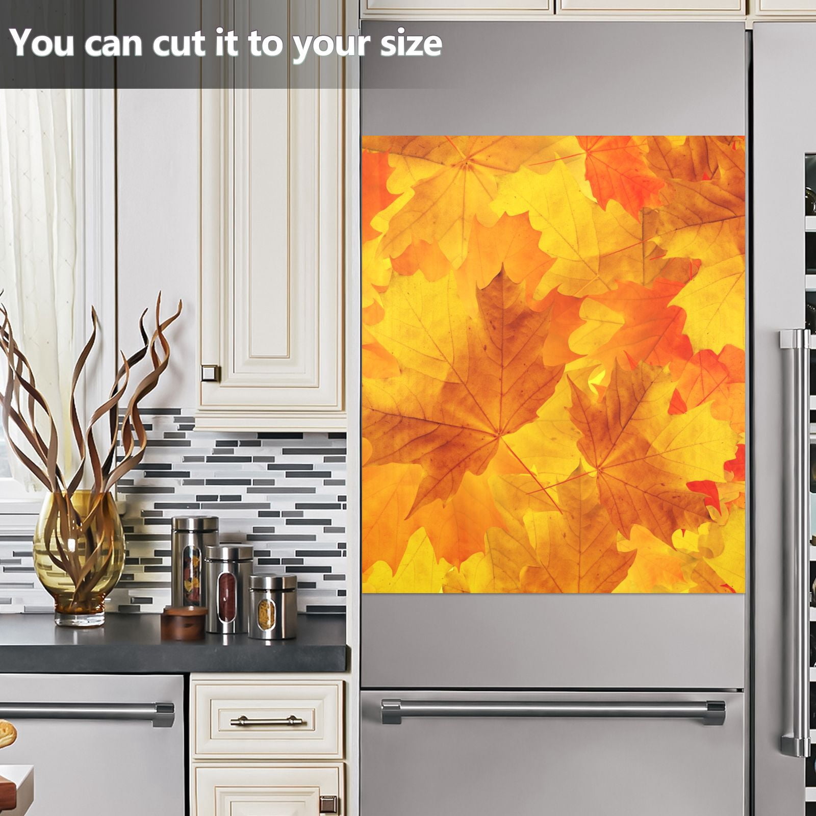 ALAZA Fall Leaves Dishwasher Magnetic Cover Autumn Refrigerator Magnet Sticker Kitchen Decal 23"x26"