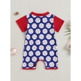 thumbnail image 4 of Cenuakty Baby Boys Casual Jumpsuits Short Sleeve O Neck Baseball Print Romper Summer Clothes, 4 of 8