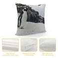thumbnail image 4 of Orinice Penguin Snow Rocks Graphic Decorative Throw Pillow Cover Short Plush Winter Zipper Closure 1PC 18x18in, 4 of 5