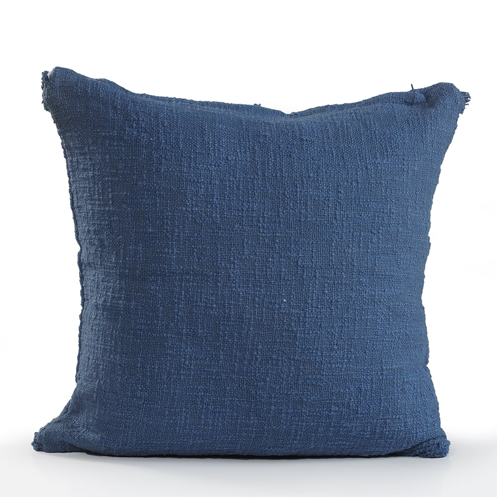 Ox Bay Sara 18" x 18" Coronet Blue Shag Diamond Cotton Adult Decorative Throw Pillow Cover