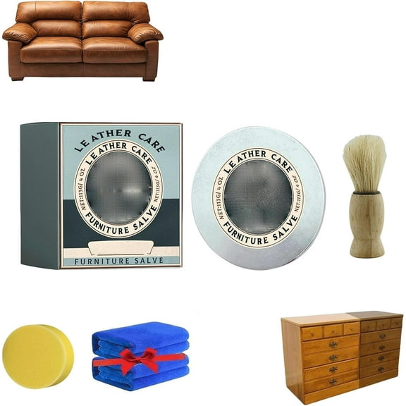 Heidelux - Leather Restoration Cream,2025 New Leather & Furniture Repair Salve Applicator Brush, For Couches And Furniture, Repair Salve For Car Seats, Wood, And Vinyl(1PCS)