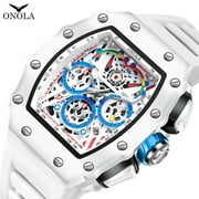 Mens Automatic Watch Multifunctional Fashion 30M Waterproof Quartz Mens Watches Silicone Band Sports Watch