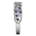thumbnail image 4 of 0.17 ctw Wedding Band for Women - 14K White Gold Natural Amethyst Stackable Eternity Ring, 4 of 6