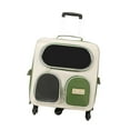 thumbnail image 4 of Mochila transportadora para gatos con carrito y ruedas, material de nailon, de malla lateral ergonómica, plegable, impermeable, manos libres. Verde, 4 of 8