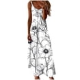 thumbnail image 3 of TaTaai Women Elegant Print Round Neck Spaghetti Strap Ankle Length Dress Fashion Casual Soft Lightweight Daily Dating Work Outfits Gift, 3 of 5