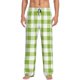 thumbnail image 1 of Balery White Green Plaid Pantalones de pijama para hombre, pijama ultraligero, pantalón de descanso-Large, 1 of 6