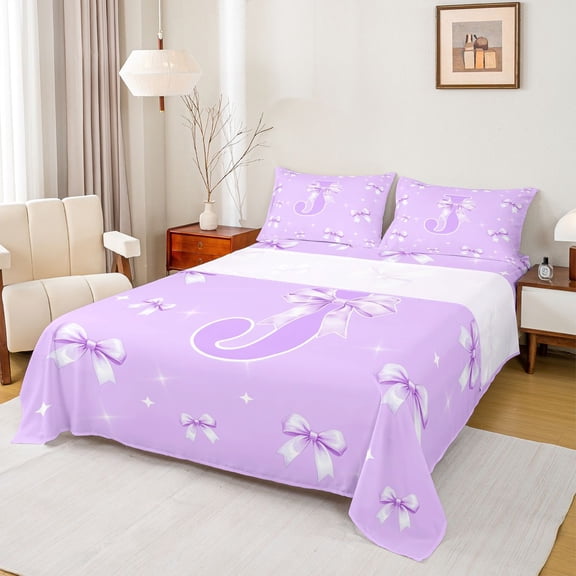 Castle Fairy Initial Alphabet J 3-Piece Twin Sheet Set for Girls