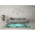 thumbnail image 3 of Ahgly Company Indoor Rectangle Patchwork Light Blue Transitional Area Rugs, 4' x 6', 3 of 4