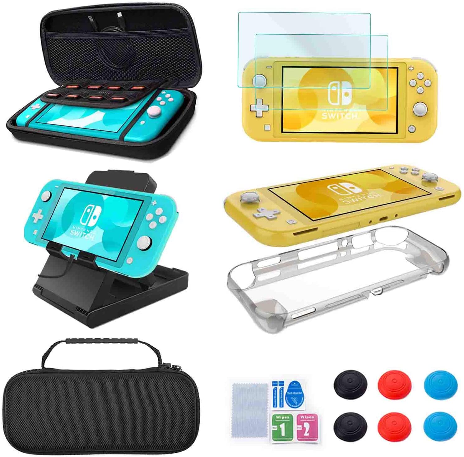 Accessories Kit for Switch Lite Accessories Bundle with Carrying Case