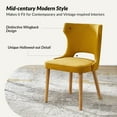 thumbnail image 5 of Dining Chairs Set of 4 Fabric Upholstered Wingback Accent Side Chairs Solid Wood Legs Hollow Design Home Kitchen Living Bedroom Mustard, 5 of 8