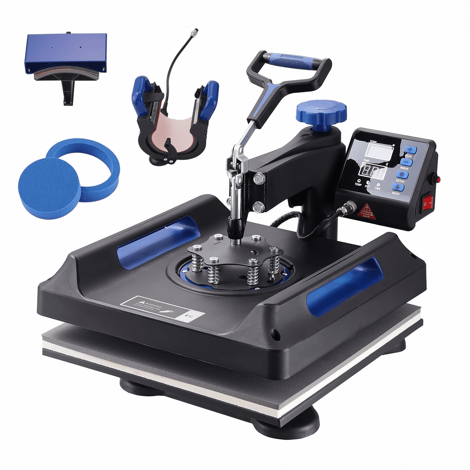Heat Press 15x15 5 in 1, Swing Away Digital Heat Press Machine for T-Shirts, Hats, Mugs, Plates - Fast Heating, Anti-Scald, Sublimation Combo