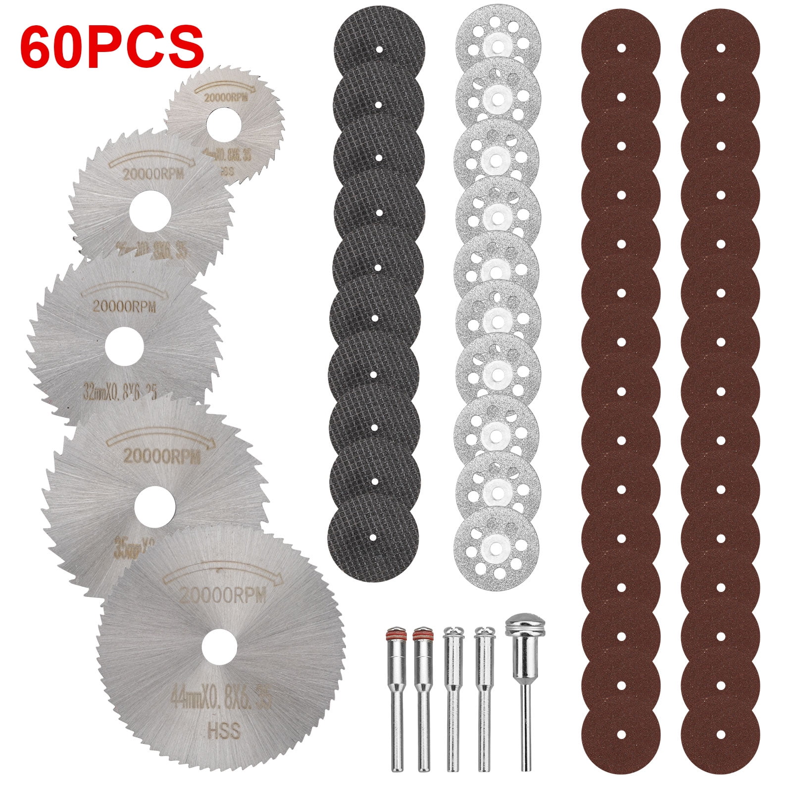 60Pcs Cutting Wheel Set EEEkit 1/8" Shank Diamond Cutting Wheel, Mini