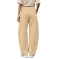 thumbnail image 6 of Ynynloco Women's Baggy Wide Leg Pants High Waisted Athletic Sweat Pants Fall Winter Baggy Workout Pant with 2 Pocket, 6 of 9