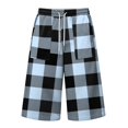 thumbnail image 5 of JoveMarine Men's Plaid Cargo Shorts Loose - Summer Work Shorts with Multiple Pockets, Knee-Length Relaxed Fit for Daily Wear,Sky Blue XL, 5 of 6