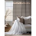 thumbnail image 4 of Sheer Curtains 63 Inch Length, Western Texas Star Retro Semi Sheer Curtains Light Filtering Window Treatment, Country Vintage Black Beige Plaid Privacy Voile Drapes for Living Room 52x63 Inch, 4 of 7