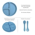 thumbnail image 3 of KIDDOS, Set De Alimentación Para Bebé Plato Bebé Vajilla De Silicona Color Azul, 3 of 7