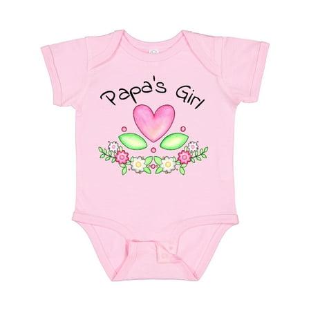 

Inktastic Papa s Girl- Heart Flowers Gift Baby Girl Bodysuit