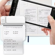 Portable Mini Thermal Printer, Bluetooth Pocket Printer for Stickers and Notes, Inkless Printing Device with Paper Roll, Rechargeable Handheld Printer for Label Making, Barcode & Templates