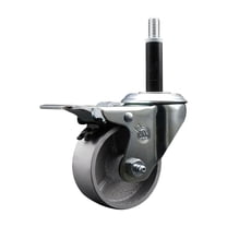 3 Inch Semi Steel Swivel 3/4 Inch Expanding Stem Caster Total Lock Brake SCC