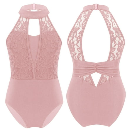 

iiniim Kids Girls Halter Neck Cotton Ballet Dance Gymnastics Leotard Bodysuit