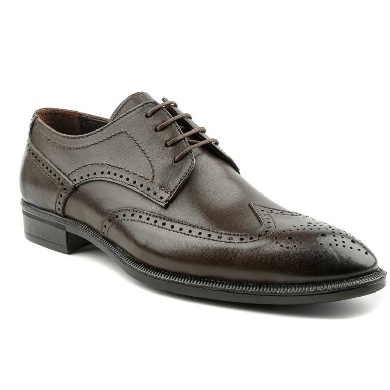 Mazaca Men s Wingtips Oxford Hand Made Shoes Full Brogues Derby Shoes Open Lacing Shoes for Special Occasions All Leather Upper Lining and