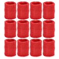 thumbnail image 1 of Bandas para sudor Tourna 12 unidades rojas de algodón de 3" de grosor, 1 of 4