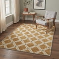 thumbnail image 4 of 2x6 Area Rugs Machine Washable Non Slip Low Pile Runner for Hallway, Laundry Room, Bedroom, Bathroom, Diamond Lattice Geometric Print Modern Rug, Camel Beige, 4 of 5