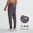 thumbnail image 1 of Pantalones de running para hombre, pantalones de fitness tejidos, holgados, de secado rápido, con cinturón, pantalones casuales elásticos para exteriores, 1 of 5