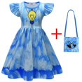 thumbnail image 3 of Smiling Critters Catnap Vestido para niñas pequeñas Ropa para el día del perro y la siesta para gatos Disfraz de cosplay para niños Vestido casual de verano con mangas abullonadas + Bolsa, 3 of 5