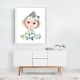 thumbnail image 2 of Monkey, Jungle Animals, Safari Animals, Blue Flowers, Boy Nursery - Illustration Watercolor Animal Floral Whimsical Flowers Botanical White Framed Wall Art Print 12 x 16 inches, 2 of 3