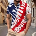 thumbnail image 2 of TOWED22 American Flag Polo Shirt for Men Short Sleeve Golf Shirts Shirts for Men Collared T Shirt(Red,M), 2 of 4