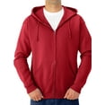 thumbnail image 1 of Jerzees Men's Fleece Hoodie, Full Zip - True Red, Large, 1 of 1