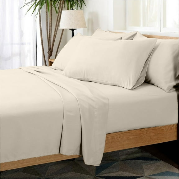 Hotel Collection Rayon derived from Bamboo Bed Sheet Set - 6 Piece, Full, Cream