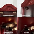 thumbnail image 5 of HD JUNTUNKOR Lighted Glass Corner Curio Display Cabinet, Cherry, 16.73 x 16.73 x 71.93", 5 of 8