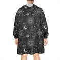 thumbnail image 2 of Wearable Oversized Blanket,Black Gothic Sun Moon Pattern Wearable Blanket Hoodie for Adults,Cozy Hooded Blankets with Super Pockets,Super Warm Fuzzy Pullover for Women & Men, 2 of 6