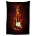 thumbnail image 3 of Ambesonne Guitar Tablecloth Rectangular Table Cover, Instrument in, 52"x70", Orange Maroon Black, 3 of 4