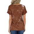 thumbnail image 5 of SDNall Summer T-Shirts for Women 2024 Casual Loose and Comfortable Gradient Round Neck Short-Sleeved T-Shirt (Brown,Sizes:S-2XL), 5 of 9