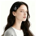 thumbnail image 2 of Halloween Skeleton Hand Hair Clips with Bow for Women Girls, Skull Hand Bone Hairpins Cute Hair Accessories, Skeleton Hair Clips for Halloween Party Headpiece, 2 of 5