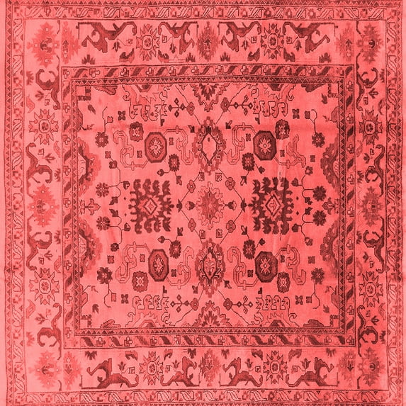 Ahgly Company Indoor Square Oriental Red Traditional Area Rugs, 5' Square